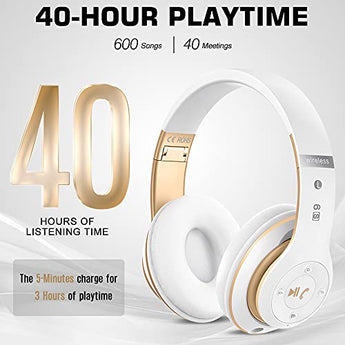 6S-Wireless-Bluetooth-Headphones-Over-Ear-Hi-Fi-Stereo-Foldable-Wireless-Stereo-Headsets-Earbuds-with-Built-in-Mic-Volume-Control-FM-for-iPhoneSamsungiPadPC-White-Gold-0-2