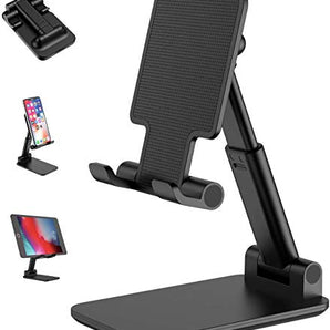 Adjustable-Cell-Phone-Stand-Foldable-Phone-Holder-Tablet-Stand-for-Desk-Angle-Height-Adjustable-Cell-Phone-Stand-Compatible-with-Phone-11-Pro-Xs-Xs-Max-Xr-MiniTablets-Black-0