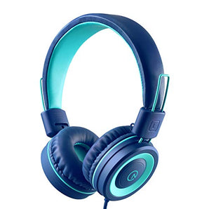 Kids-Headphones-noot-products-K11-Foldable-Stereo-Tangle-Free-35mm-Jack-Wired-Cord-On-Ear-Headset-for-ChildrenTeensBoysGirlsSmartphonesSchoolKindleAirplane-TravelPlaneTablet-NavyTeal-0