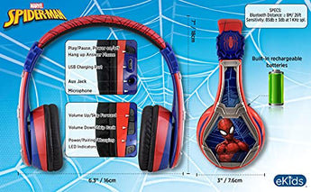 eKids-Spiderman-Wireless-Bluetooth-Portable-Headphones-with-Microphone-Volume-Reduced-to-Protect-Hearing-Rechargeable-Battery-Adjustable-Kids-Headband-for-School-Home-or-Travel-0-3